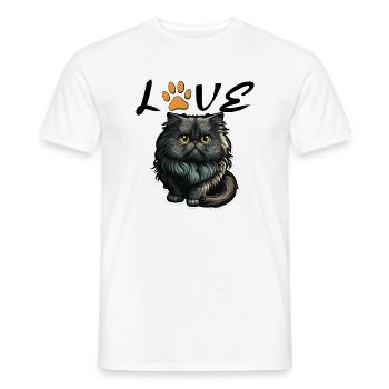 KATZE HUMOR DRÖLES GESCHENK KÄTZCHEN LIEBE KATZEN KATZE - Männer T-Shirt - Weiß - Vorne - AI Model Male 178 dark (178cm)