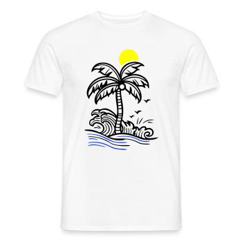 Palm Tree Holidays Plage Été - T-shirt homme - blanc - Devant - AI Model Male 178 dark (178cm)