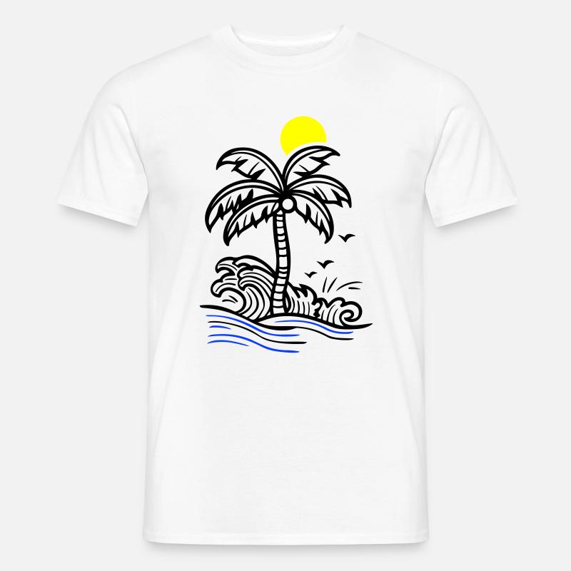Palm Tree Holidays Beach Summer - Men’s T-shirt - white