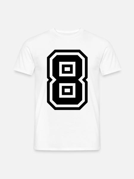 8 Zahl symbol - Männer T-Shirt - Weiß