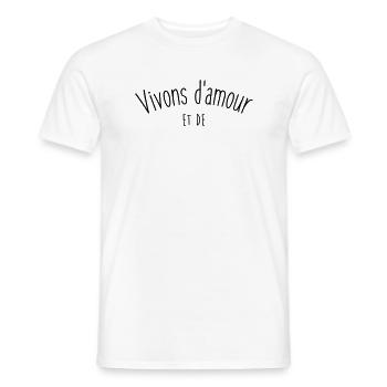 VIVONS D'AMOUR ET DE... - T-shirt homme - blanc - Devant - AI Model Male 178 dark (178cm)