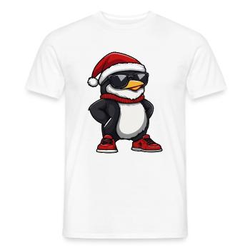 Pingouin Noël Moche Noël - T-shirt homme - blanc - Devant - AI Model Male 178 dark (178cm)