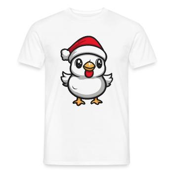 Chicken Christmas Christmas - Men's T-Shirt - white - Front - AI Model Male 178 dark (178cm)