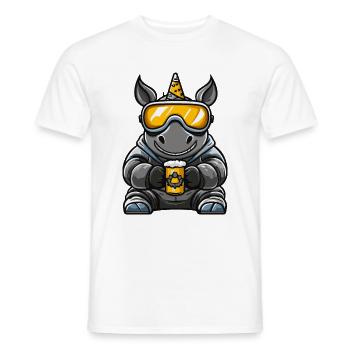 Nashorn Ski Bier - Männer T-Shirt - Weiß - Vorne - AI Model Male 178 dark (178cm)