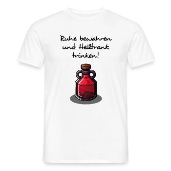 Ruhe Bewahren Und Heiltrank Trinken - Männer T-Shirt - Weiß - Vorne - AI Model Male 178 dark (178cm)