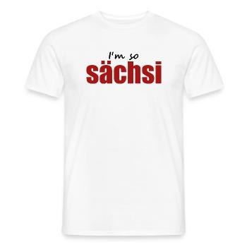 Sächsisch - Dialekt - Spruch - Männer T-Shirt - Weiß - Vorne - AI Model Male 178 dark (178cm)