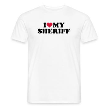 Sheriff - Männer T-Shirt - Weiß - Vorne - AI Model Male 178 dark (178cm)