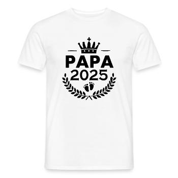 Papa 2025 - T-shirt homme - blanc - Devant - AI Model Male 178 dark (178cm)