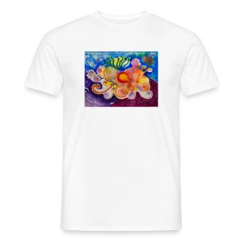 ©Creation - by Xenia Nitzberg - Männer T-Shirt - Weiß - Vorne - AI Model Male 178 dark (178cm)