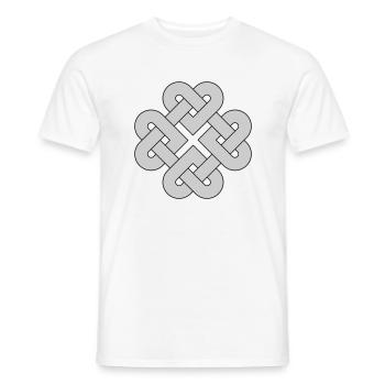 Nœud celtique avec des cœurs - T-shirt homme - blanc - Devant - AI Model Male 178 dark (178cm)