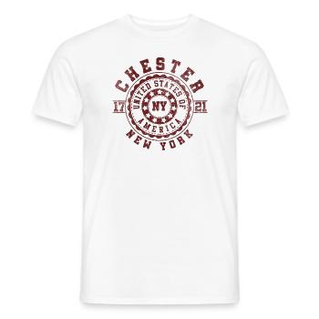 Chester, État de New York | Voyage à New York et cadeau souvenir - T-shirt homme - blanc - Devant - AI Model Male 178 dark (178cm)