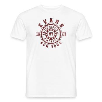 Evans NY | New York Reise & Souvinier Geschenk - Männer T-Shirt - Weiß - Vorne - AI Model Male 178 dark (178cm)