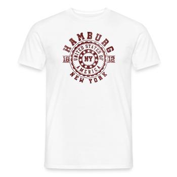 Hamburg NY | New York Reise & Souvinier Geschenk - Männer T-Shirt - Weiß - Vorne - AI Model Male 178 dark (178cm)