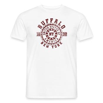 Buffalo NY | New York Reise & Souvinier Geschenk - Männer T-Shirt - Weiß - Vorne - AI Model Male 178 dark (178cm)
