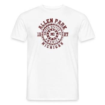 Allen Park MI | Michigan Travel Souvenir Gift - Men's T-Shirt - white - Front - AI Model Male 178 dark (178cm)