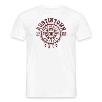 Austintown OH | Ohio Souvenir & Gift - Men's T-Shirt - white - Front - AI Model Male 178 dark (178cm)
