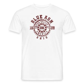 Frêne bleu OH | Ohio Souvenir & Cadeau - T-shirt homme - blanc - Devant - AI Model Male 178 dark (178cm)