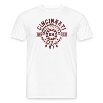 Cincinnati OH | Ohio Souvenir & Geschenk - Männer T-Shirt - Weiß - Vorne - AI Model Male 178 dark (178cm)