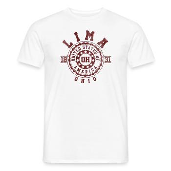 Lima OH | Ohio Souvenir & Geschenk - Männer T-Shirt - Weiß - Vorne - AI Model Male 178 dark (178cm)