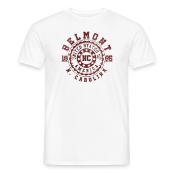 Belmont NC | North Carolina Reise Geschenk - Männer T-Shirt - Weiß - Vorne - AI Model Male 178 dark (178cm)