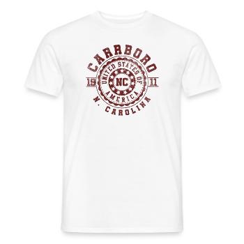 Carrboro, Caroline du Nord | Cadeau de voyage en Caroline du Nord - T-shirt homme - blanc - Devant - AI Model Male 178 dark (178cm)