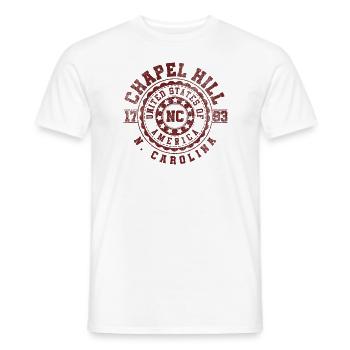 Chapel Hill, NC | North Carolina Travel Gift - Men's T-Shirt - white - Front - AI Model Male 178 dark (178cm)