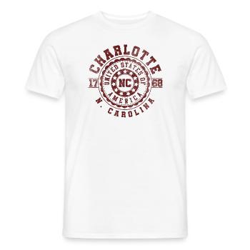 Charlotte NC | North Carolina Reise Geschenk - Männer T-Shirt - Weiß - Vorne - AI Model Male 178 dark (178cm)