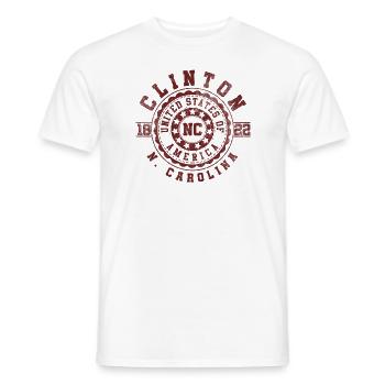 Clinton, Caroline du Nord | Cadeau de voyage en Caroline du Nord - T-shirt homme - blanc - Devant - AI Model Male 178 dark (178cm)