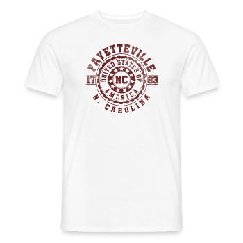 Fayetteville, Caroline du Nord | Cadeau de voyage en Caroline du Nord - T-shirt homme - blanc - Devant - AI Model Male 178 dark (178cm)