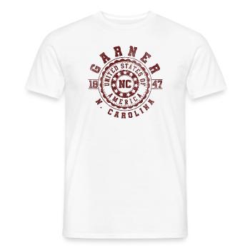 Garner NC | North Carolina Reise Geschenk - Männer T-Shirt - Weiß - Vorne - AI Model Male 178 dark (178cm)