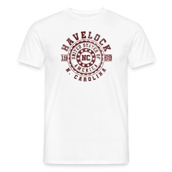 Havelock NC | North Carolina Reise Geschenk - Männer T-Shirt - Weiß - Vorne - AI Model Male 178 dark (178cm)