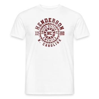 Henderson, Caroline du Nord | Cadeau de voyage en Caroline du Nord - T-shirt homme - blanc - Devant - AI Model Male 178 dark (178cm)