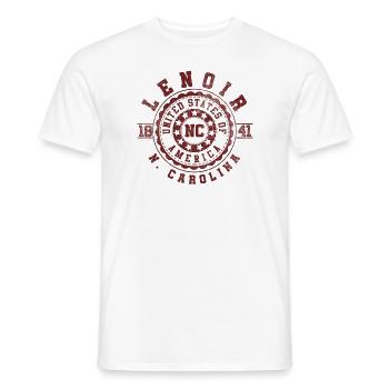 Lenoir NC | North Carolina Reise Geschenk - Männer T-Shirt - Weiß - Vorne - AI Model Male 178 dark (178cm)