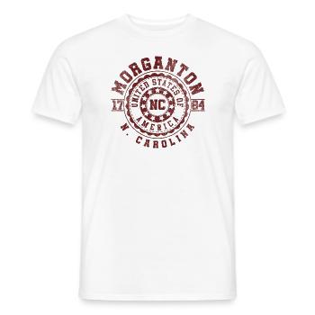 Morganton, Caroline du Nord | Cadeau de voyage en Caroline du Nord - T-shirt homme - blanc - Devant - AI Model Male 178 dark (178cm)