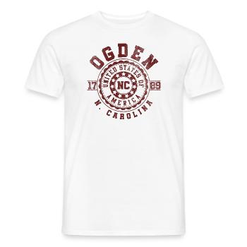 Ogden NC | North Carolina Reise Geschenk - Männer T-Shirt - Weiß - Vorne - AI Model Male 178 dark (178cm)