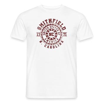 Smithfield NC | North Carolina Reise Geschenk - Männer T-Shirt - Weiß - Vorne - AI Model Male 178 dark (178cm)