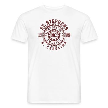 St. Stephens, Caroline du Nord | Cadeau de voyage en Caroline du Nord - T-shirt homme - blanc - Devant - AI Model Male 178 dark (178cm)