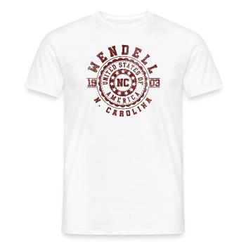Wendell NC | North Carolina Reise Geschenk - Männer T-Shirt - Weiß - Vorne - AI Model Male 178 dark (178cm)