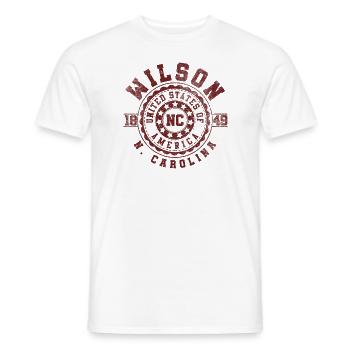 Wilson NC | North Carolina Reise Geschenk - Männer T-Shirt - Weiß - Vorne - AI Model Male 178 dark (178cm)