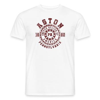 Aston PA | Pennsylvania - & Gift - Men's T-Shirt - white - Front - AI Model Male 178 dark (178cm)
