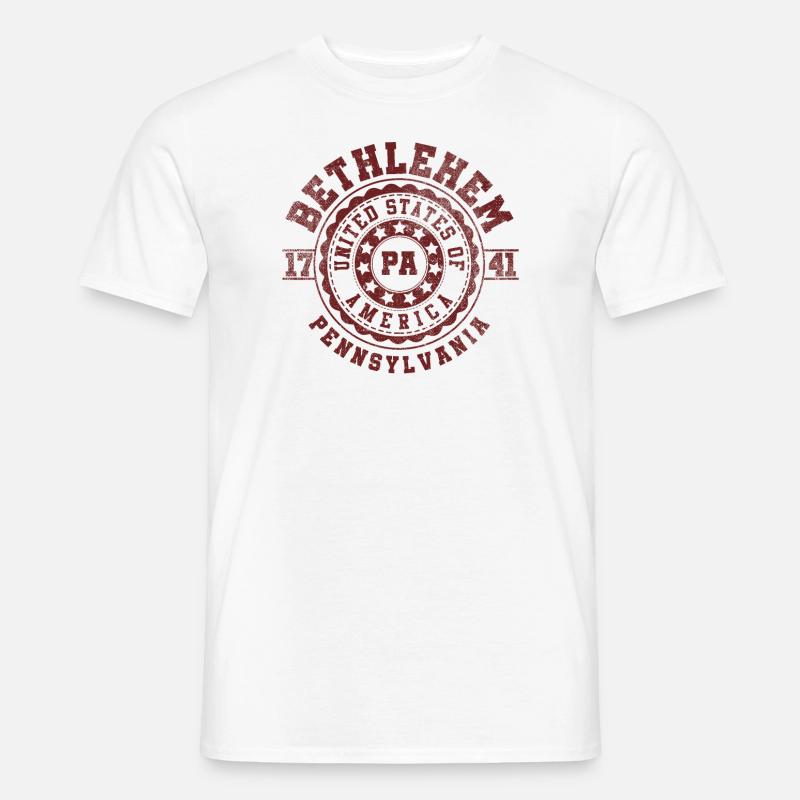 Bethlehem PA | Pennsylvania - & Geschenk - Männer T-Shirt - Weiß
