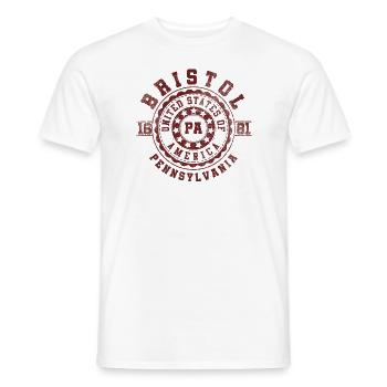 Bristol PA | Pennsylvania - & Gift - Men's T-Shirt - white - Front - AI Model Male 178 dark (178cm)