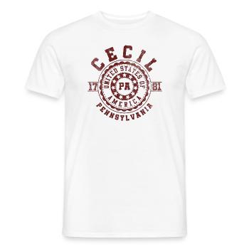 Cecil PA | Pennsylvania - & Gift - Men's T-Shirt - white - Front - AI Model Male 178 dark (178cm)