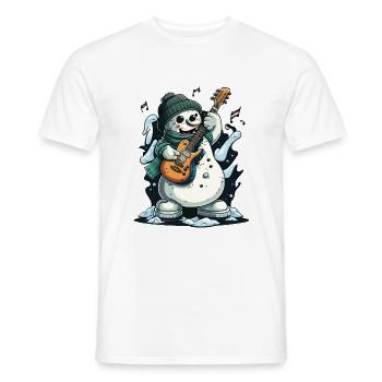 Rockin Schneemann - Männer T-Shirt - Weiß - Vorne - AI Model Male 178 dark (178cm)
