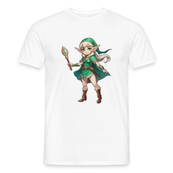 Elf Fantasy Illustration - Men's T-Shirt - white - Front - AI Model Male 178 dark (178cm)