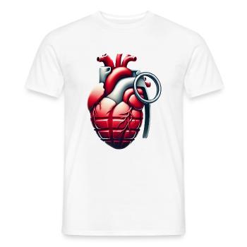 Explosive Herzgranate Design - Männer T-Shirt - Weiß - Vorne - AI Model Male 178 dark (178cm)