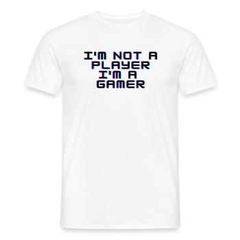 I'm not a Player I'm a Gamer - Männer T-Shirt - Weiß - Vorne - AI Model Male 178 dark (178cm)