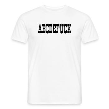 abcdefuck - T-shirt homme - blanc - Devant - AI Model Male 178 dark (178cm)