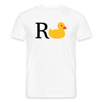 Rente – grosses R mit kleiner gelber Ente - Männer T-Shirt - Weiß - Vorne - AI Model Male 178 dark (178cm)