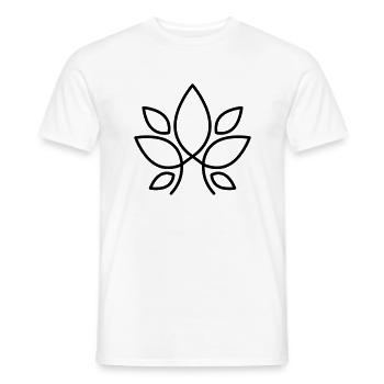 abstraktes Logo mit Blättern - Männer T-Shirt - Weiß - Vorne - AI Model Male 178 dark (178cm)